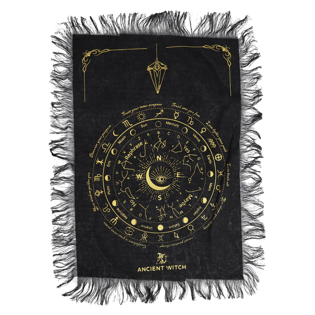 Ancient Witch All Seeing Eye Pendulum Cloth - Black & Gold