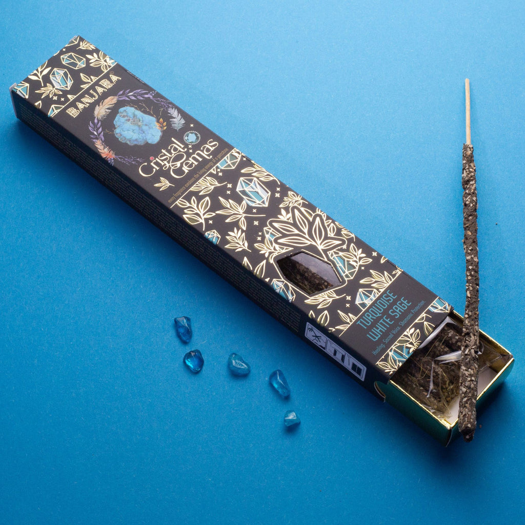 Banjara Crystal Gemas Incense Sticks - Turquoise White Sage