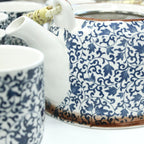 Ceramic Herbal Teapot Set with 6 Cups - Blue Pattern – view 7