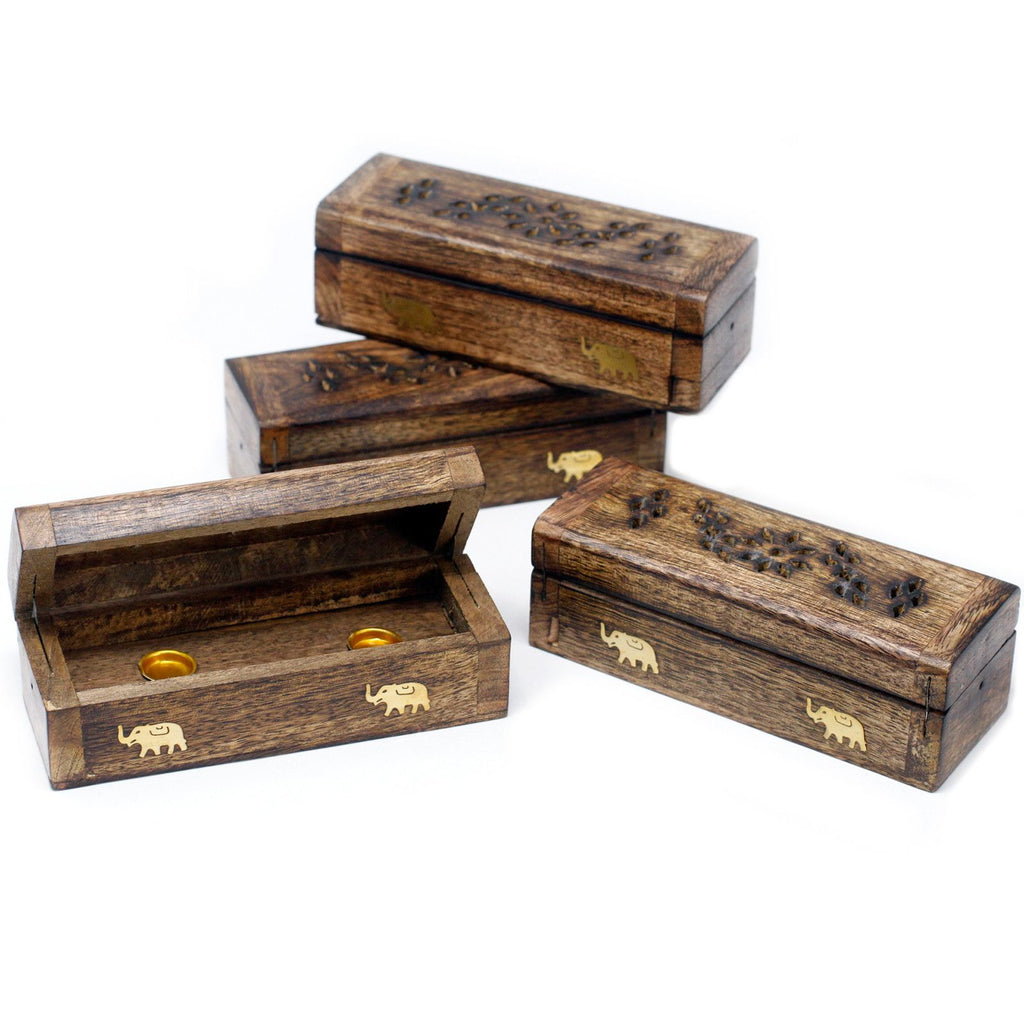 Incense Cone Smoke Box 6" - Mango Wood – view 4