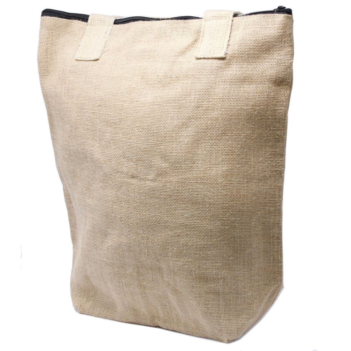 Plain Jute Shopping Bag with Cotton Handles