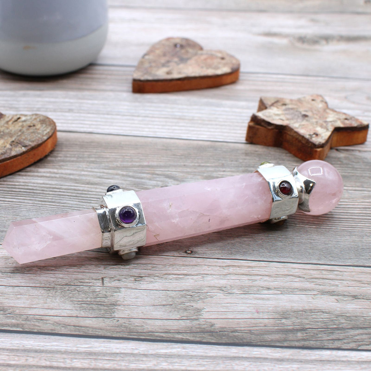 Hexagonal Crystal Healing Wand - Rose Quartz - 12cm – view 4