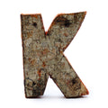 Rustic Bark Letter K - 7cm