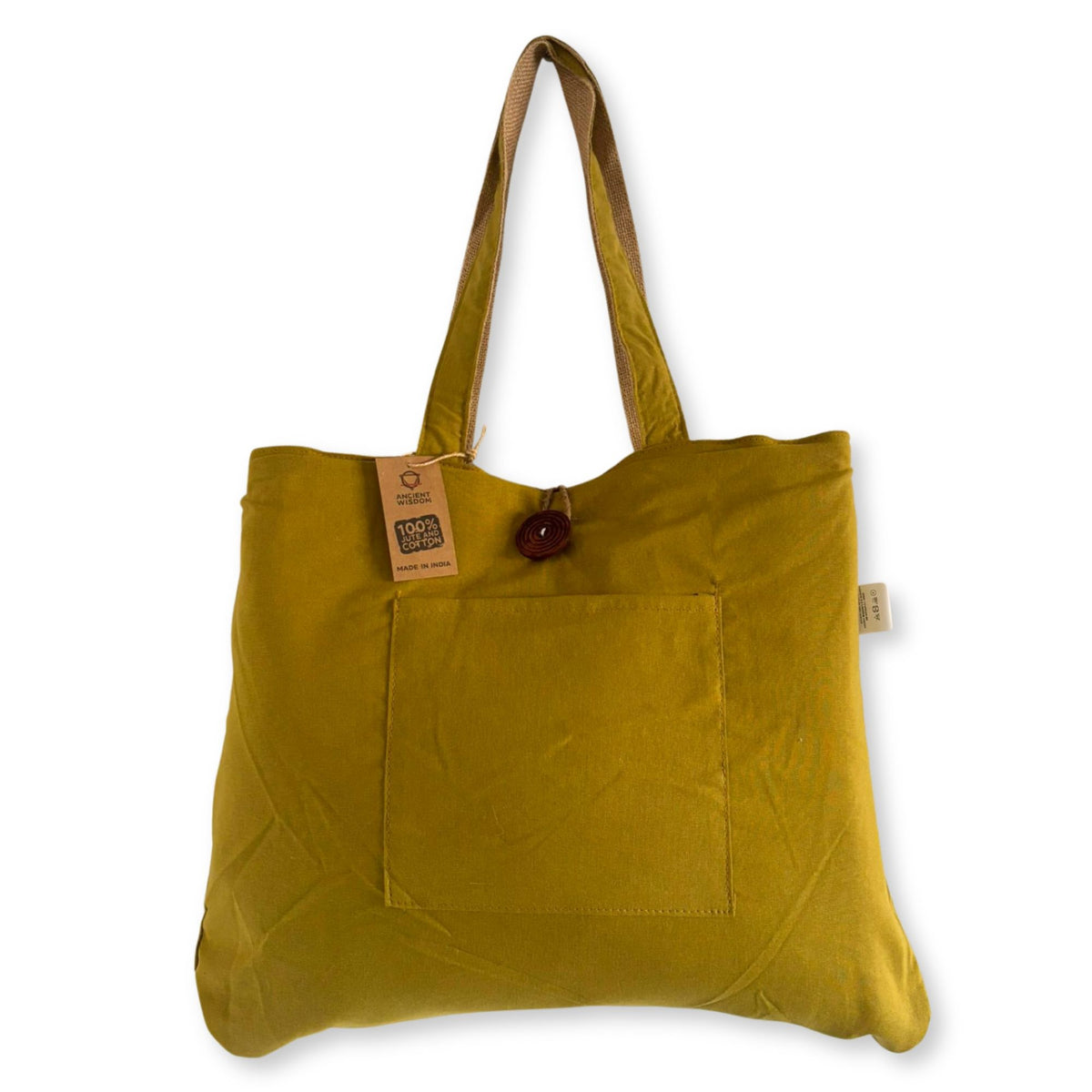 Reversible Jute and Cotton Big Bag in Pistachio – view 2