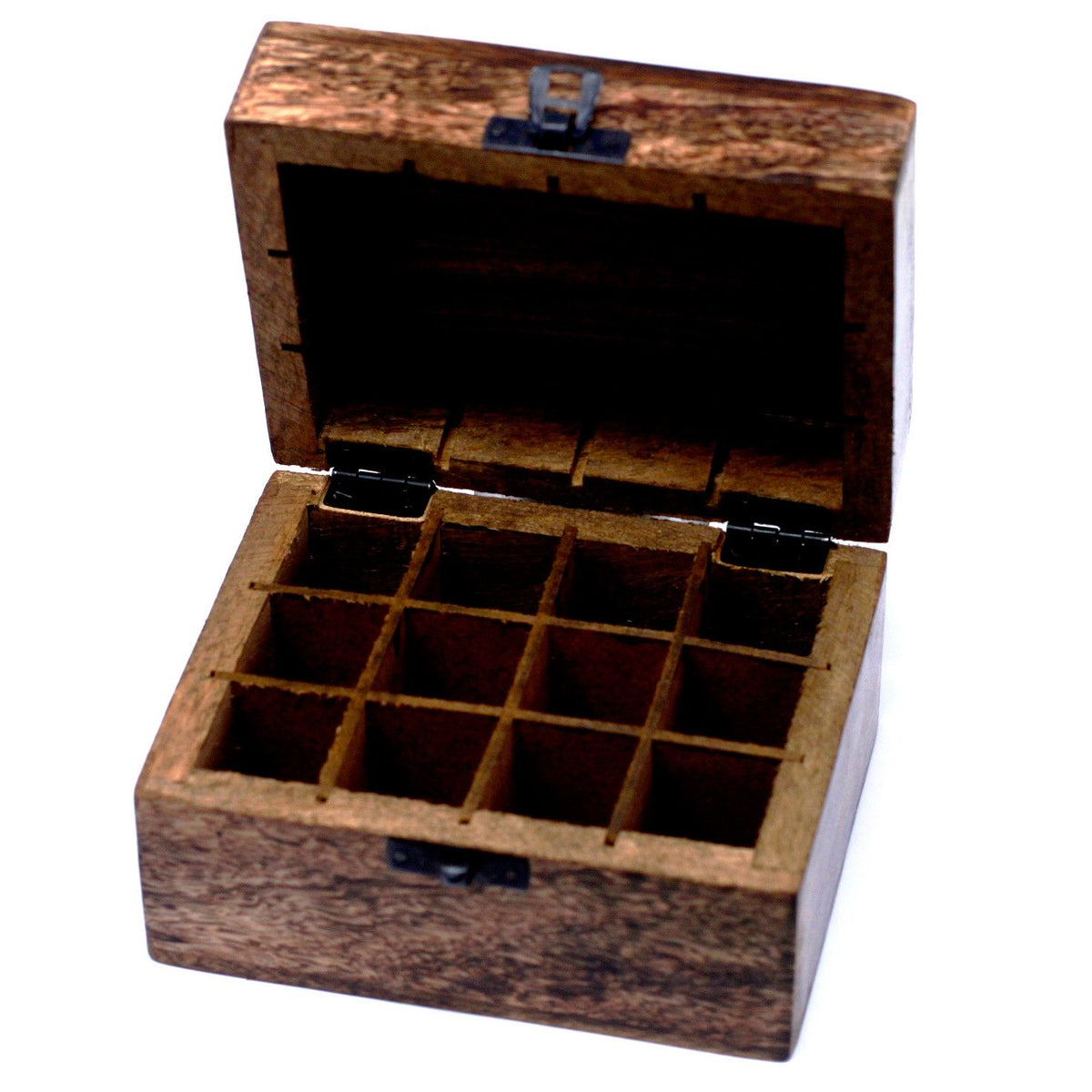 Carved Mango Wood Box for 12 Essential Oil Bottles, 10 ml – view 3