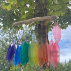 Recycled Rainbow Glass Wind Chime - Assorted Colours – view 5