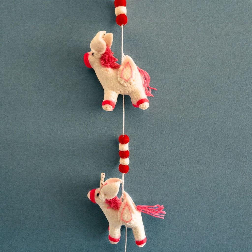 Felt Wall Hanging 110cm - Unicorns