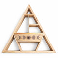 Mango Wood Triangle Wall Shelf with Drawer