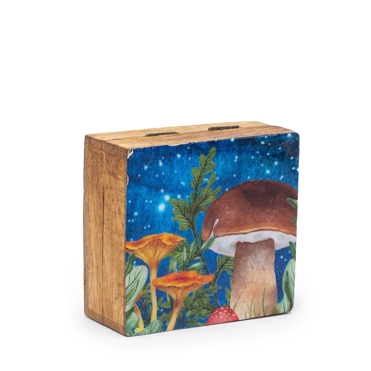 Enamelled Mushroom Trinket Box - Small 10cm Teal – view 2