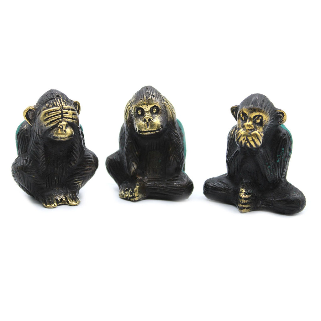 Brass See No Evil Monkey Set of 3 – view 2