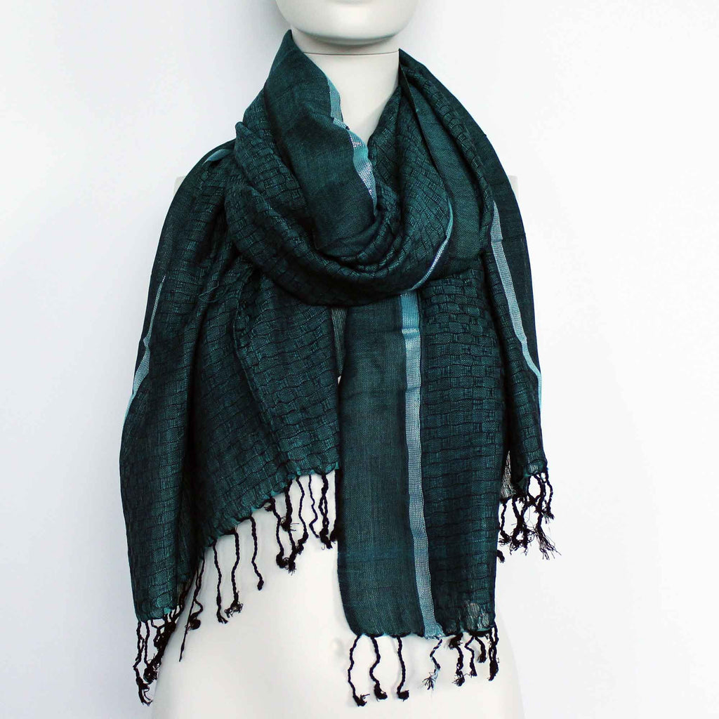 Indian Boho Scarf - Multicolour with Gold Thread, 70x180cm