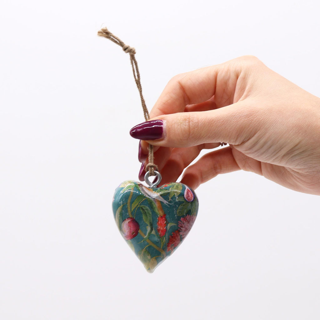 Brass Heart Decoration, Bird and Floral – view 2