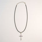 Ankh Symbol Pendant Necklace on Silver Plated Cord 45cm – view 3