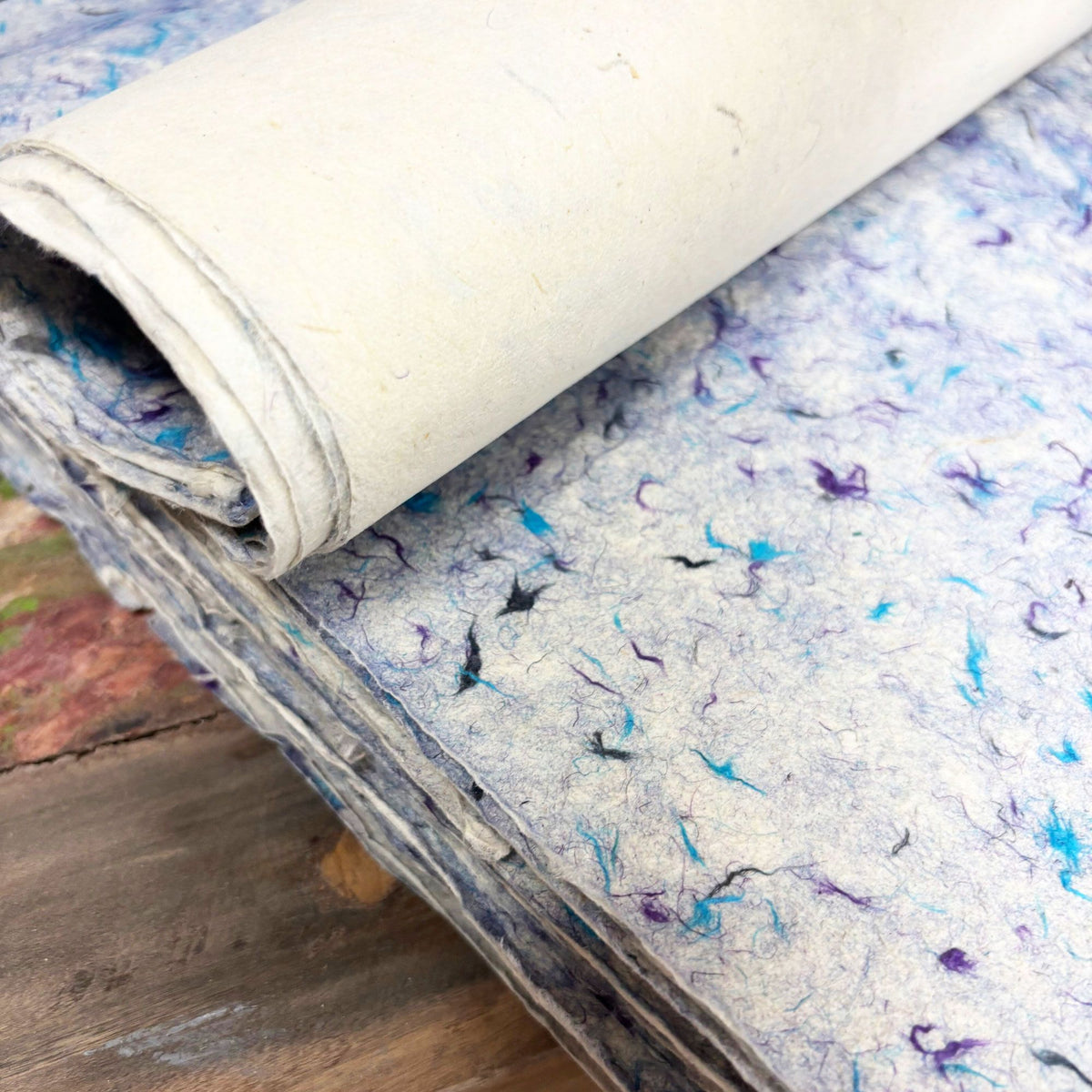 Lokta Wrapping Paper 51x76cm, Blue Cotton, Pack of 5 – view 9