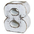 Wooden Number 8 Candle Holder