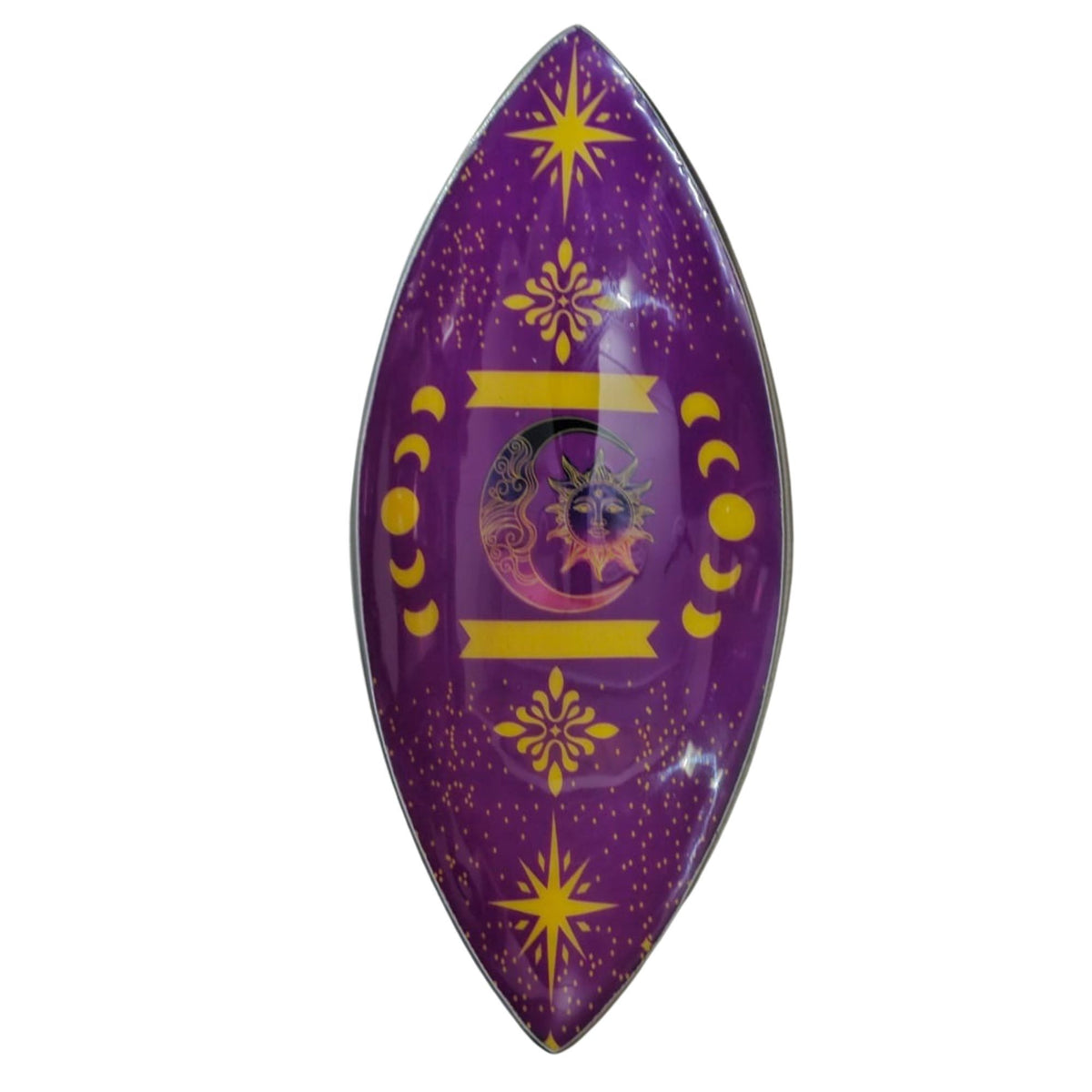 Enamel Incense Bowl - Aluminium - Purple Sun & Moon Phases