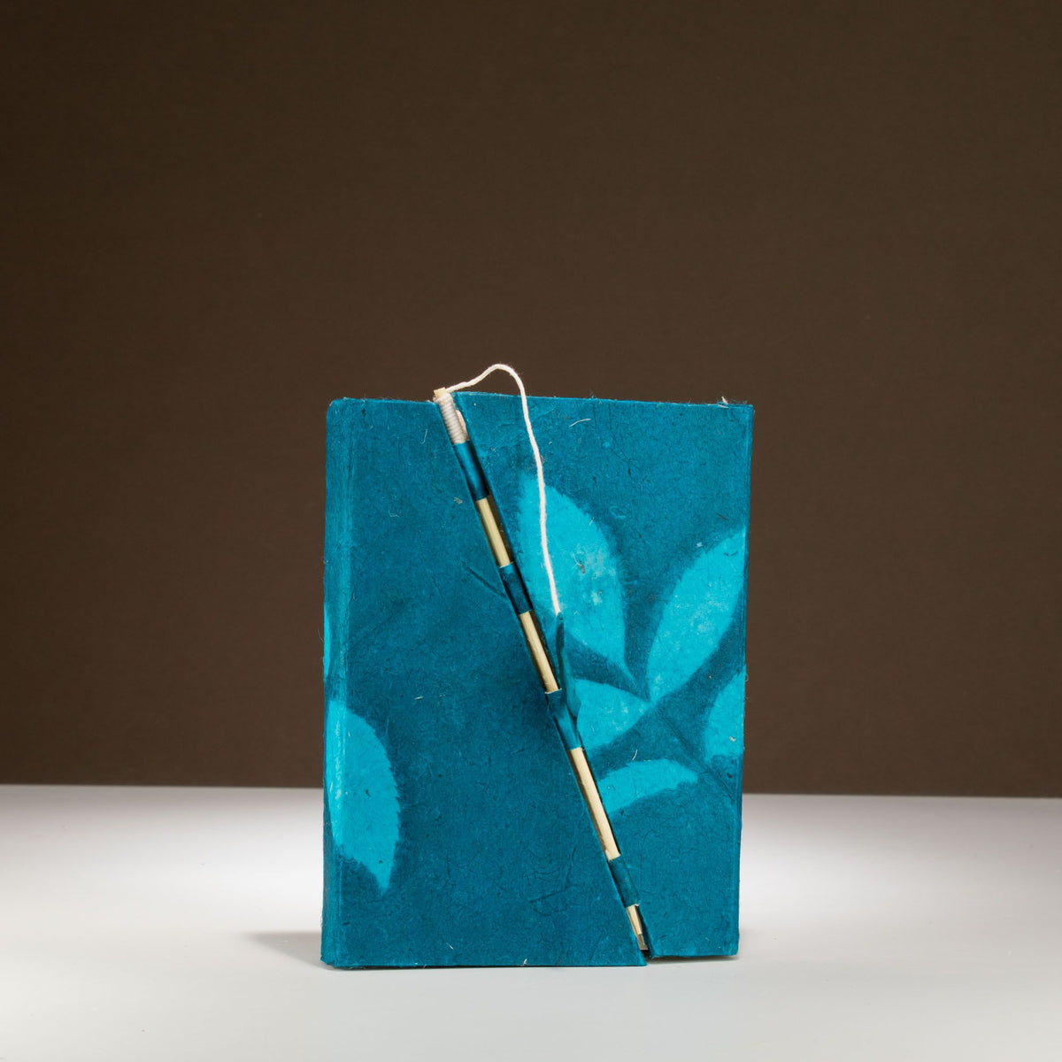 Lokta Bold Floral Notebook – Medium, Bamboo Lock – Midnight Blue – view 4