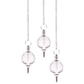 Clear Quartz Sphere Pendulum with Silver Chain