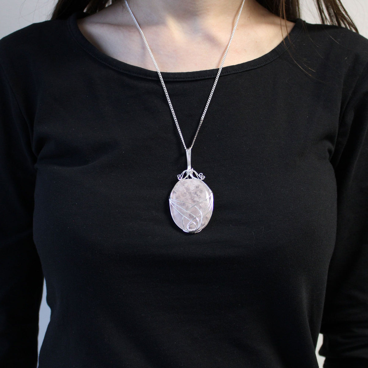 Swirl Wrapped Opalite Gemstone Necklace