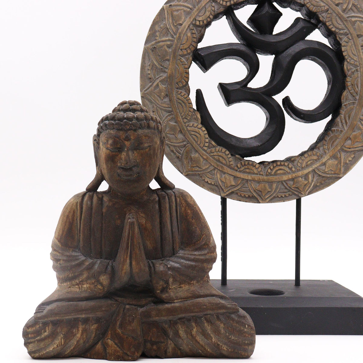 Buddha Feng Shui Set, Om Symbol, Grey and Black – view 3