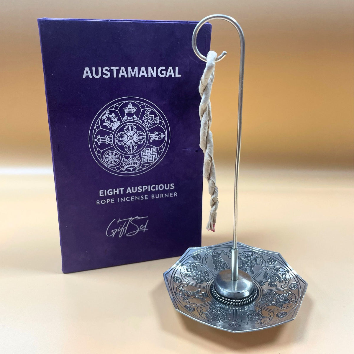 Rope Incense and Silver Plated Holder Set - Astamangal – view 2