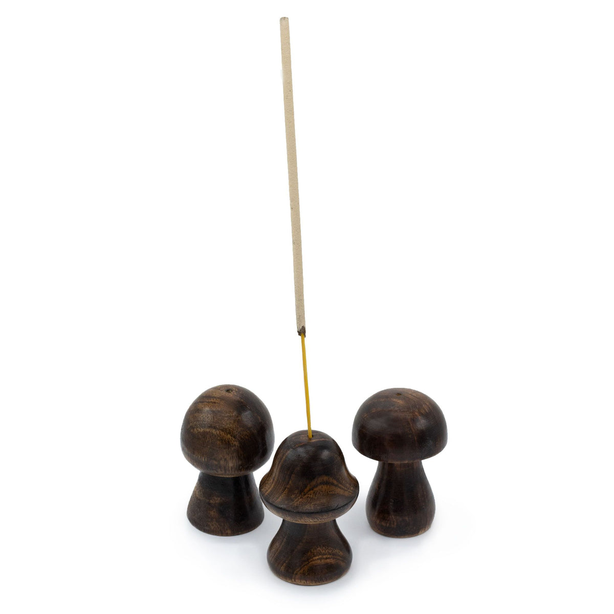 Set of 3 Mini Mango Wood Mushroom Burners 8-6.5cm – view 6