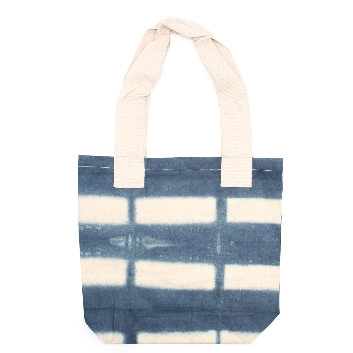 Tie-Dye Cotton Bag 38x42cm - Grey Blocks, Natural Handle
