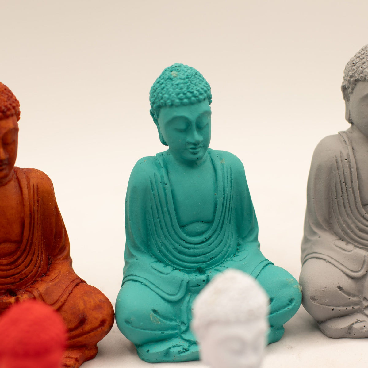 Matt Mini Buddha Statues - Assorted Colours, Set of 6 – view 7
