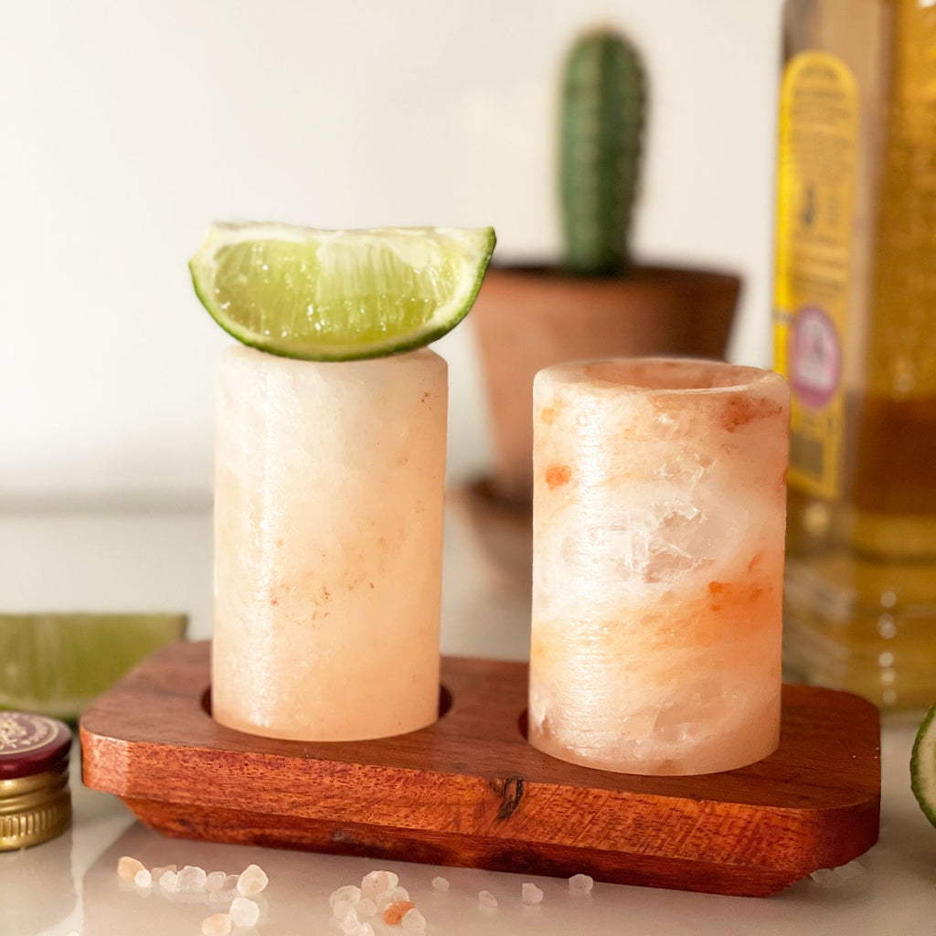Himalayan Salt Shot Glasses & Wood Tray - Set of 2 – view 6