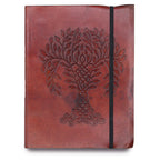 Medium Vegetable Tanned Leather Notebook with Strap – Tree of Life – view 4