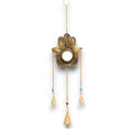 Small Hamsa Mirror Wind Chime - 3 Bells, 14x55cm