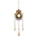 Small Hamsa Mirror Wind Chime - 3 Bells, 14x55cm