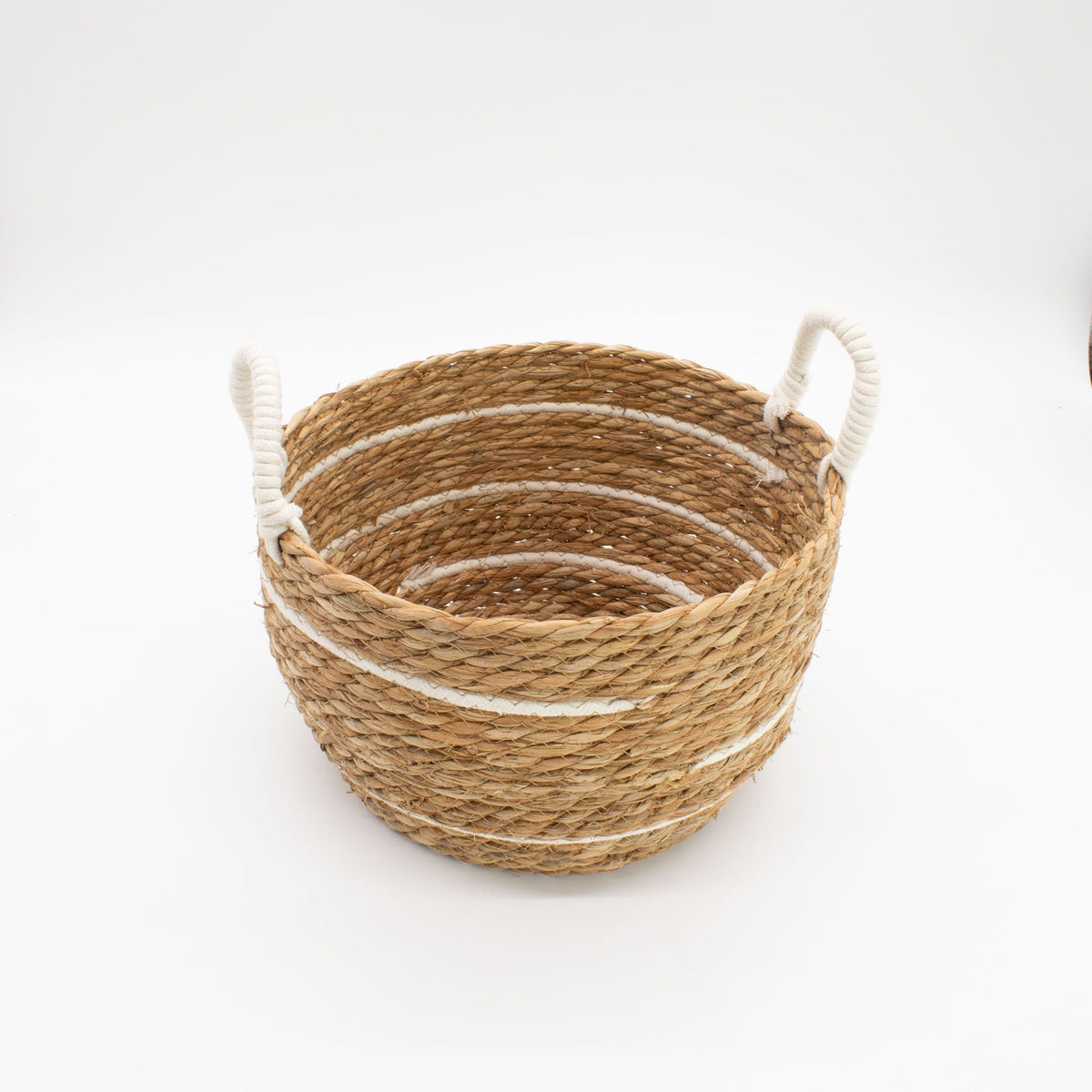Cotton & Seagrass Baskets, Natural Stripes, Set of 3 – view 6
