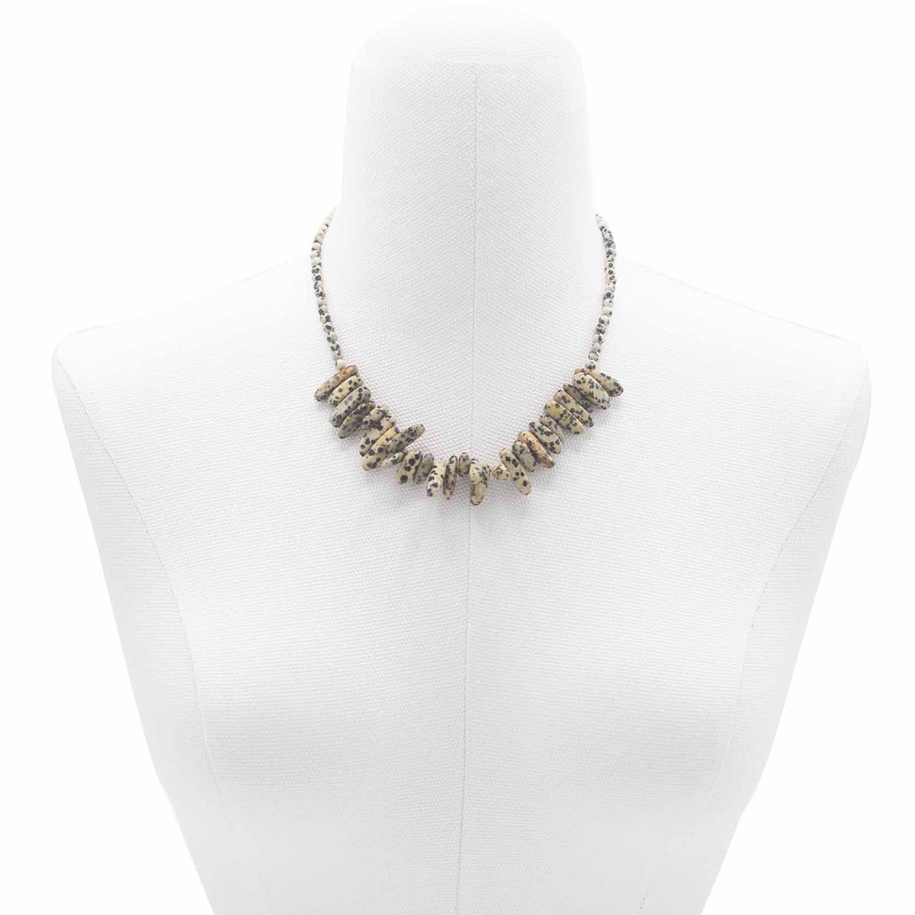 Dalmatian Stone Longstone Gemstone Necklace – view 4
