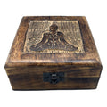 Square Mango Wood Keepsake Box 13x13x6cm - Buddha