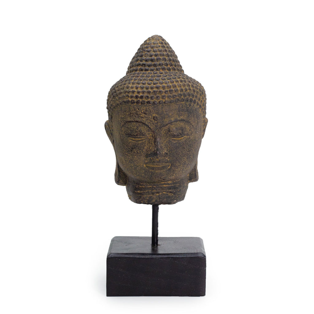Stillness Buddha Head Statue on Stand, Grey – view 3