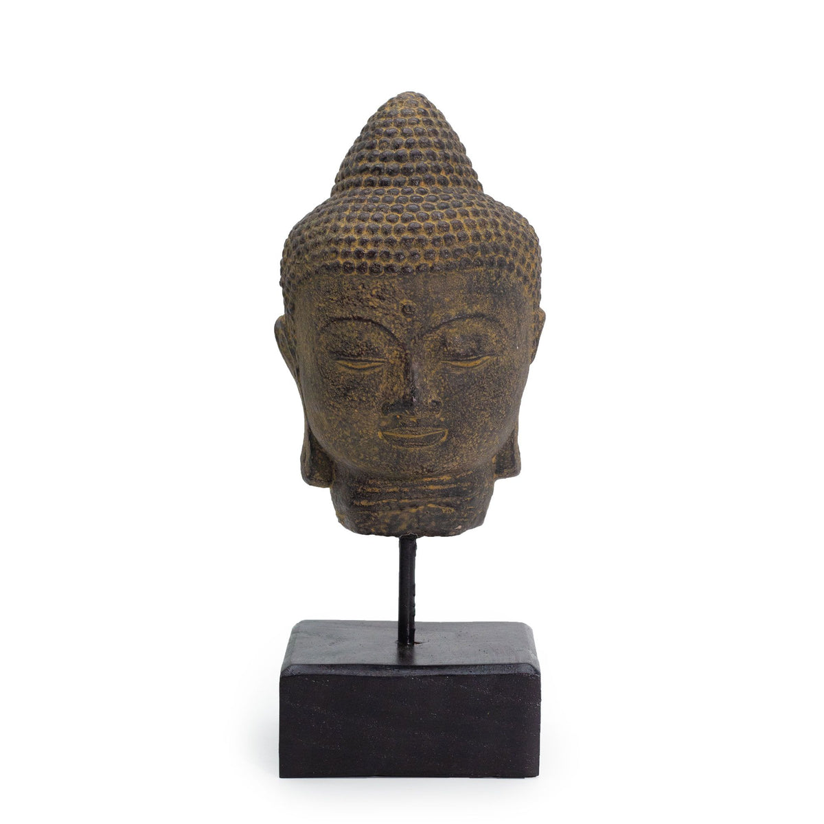 Stillness Buddha Head Statue on Stand, Grey – view 3