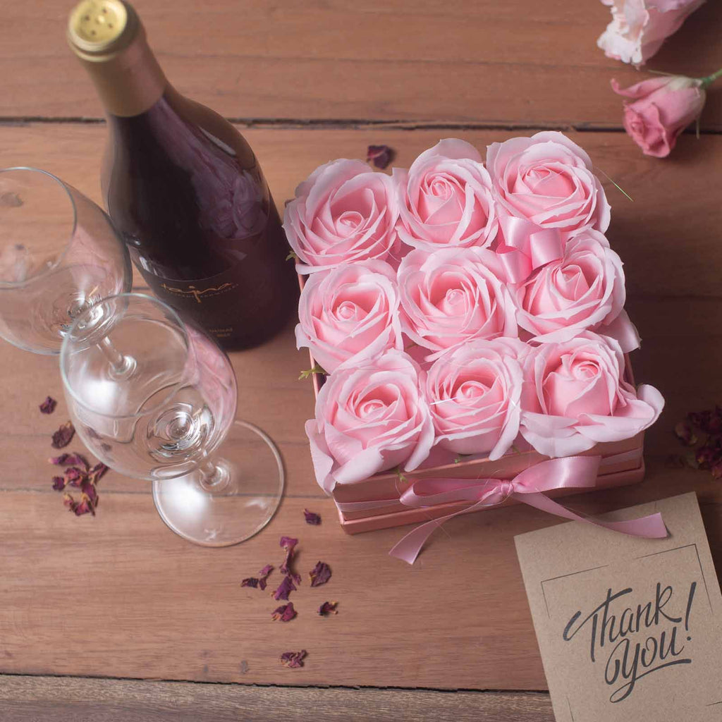 13 Pink Soap Roses Heart Gift Box – view 6