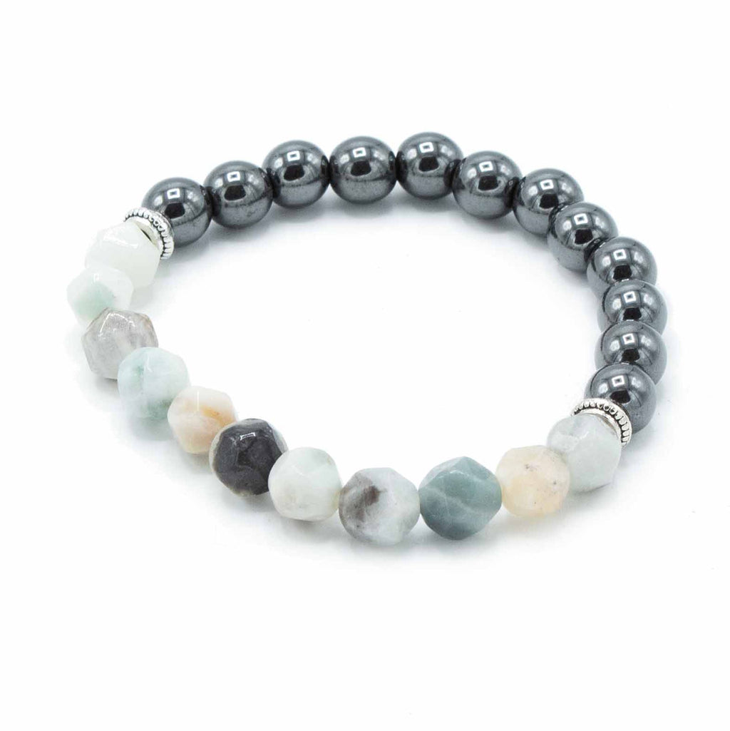 Faceted Mountain Jade Gemstone Bracelet – view 2