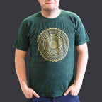 Nomad Sari Stonewashed Cotton T-Shirt – Mandala – Green – XL – view 2