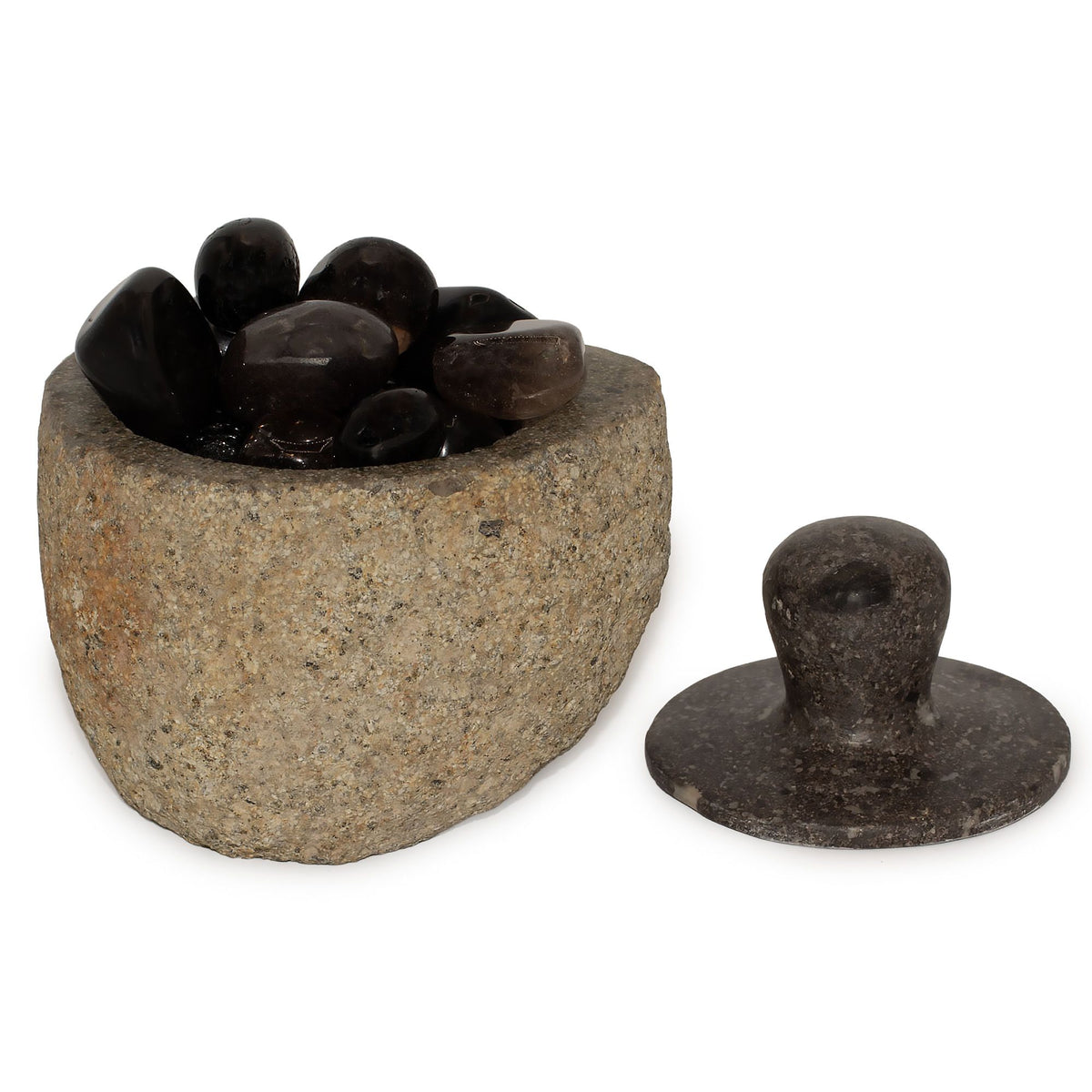 Natural Riverstone Grounding Pot - Medium - approx 12x8cm – view 5