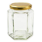Hexagonal Glass Jam Jar with Lid – view 2