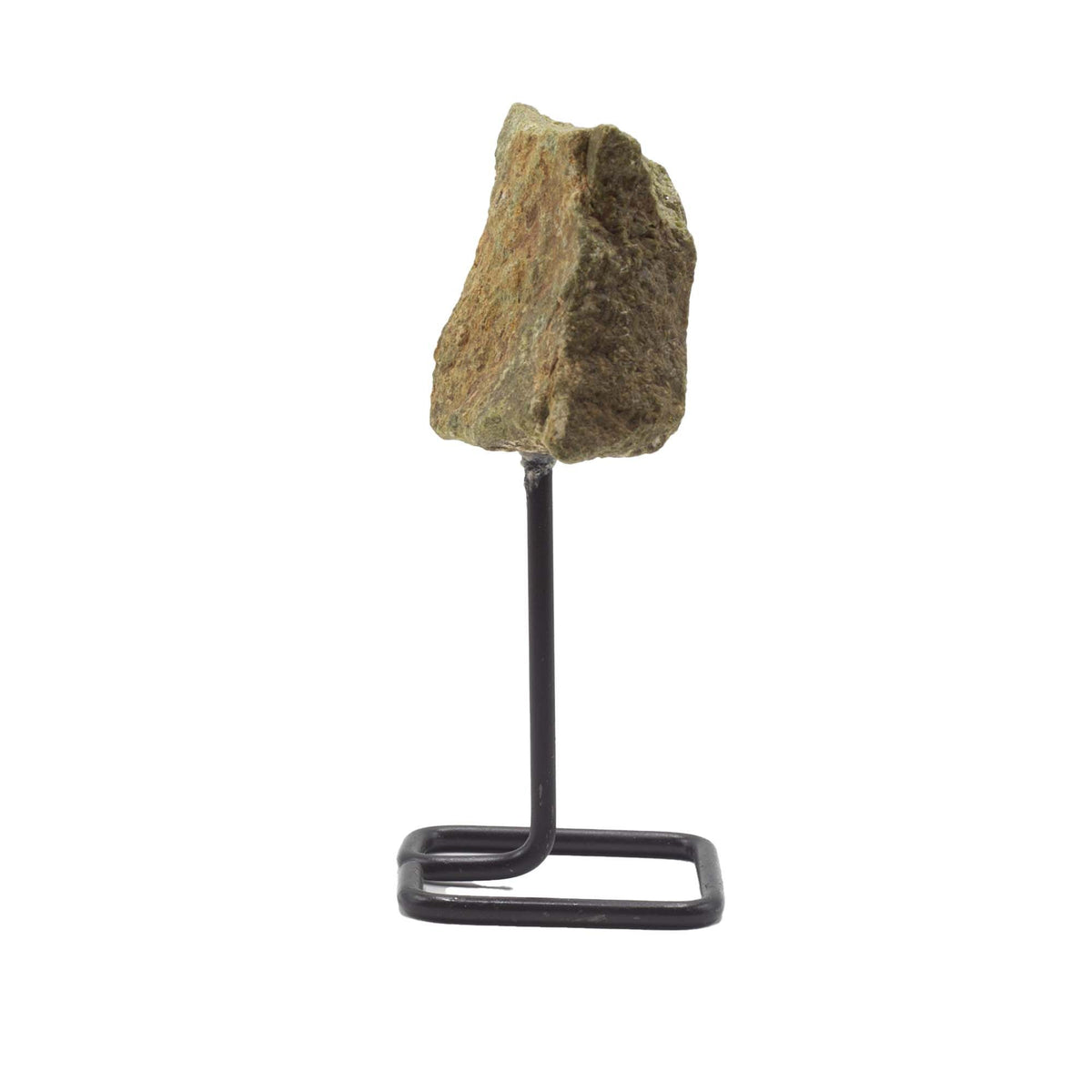Epidote Mineral Specimen on Black Metal Stand – view 5