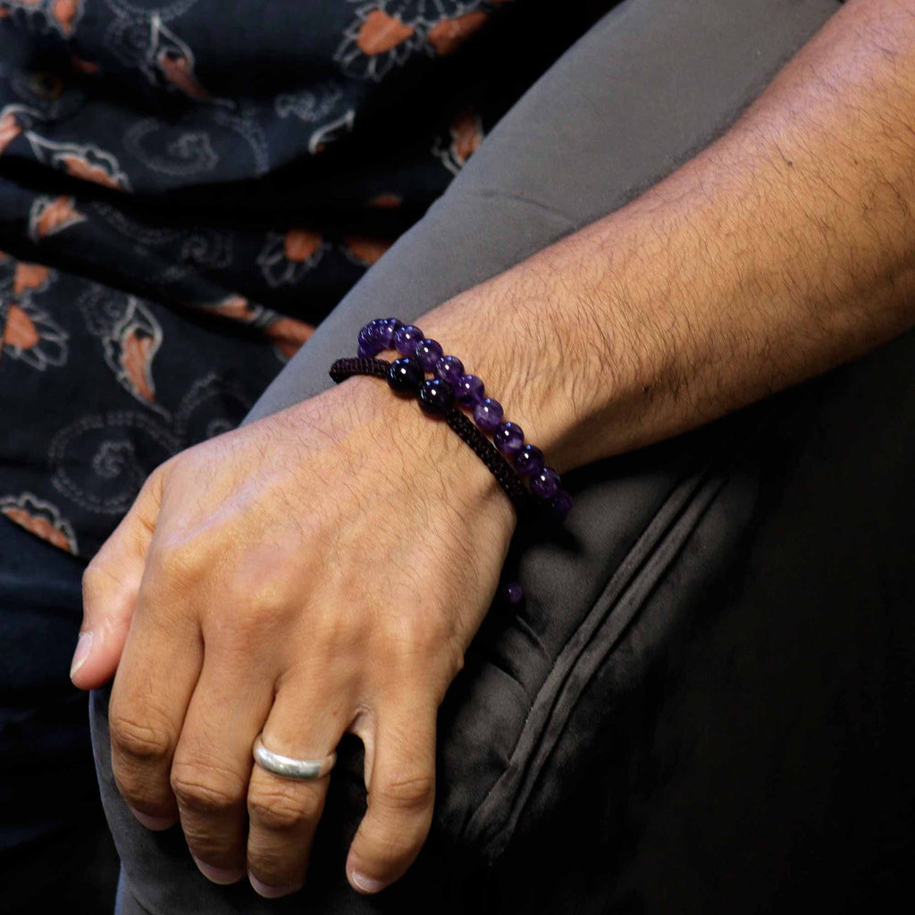 Amethyst Double Power Bracelet Set – view 3
