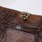 Black Tan Leather Notebook, Evil Eye, 160 Pages – 17x12.5 cm – view 2