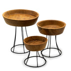 Elevated Teak Bowl on Metal Stand - Large Tray 25cm – view 6
