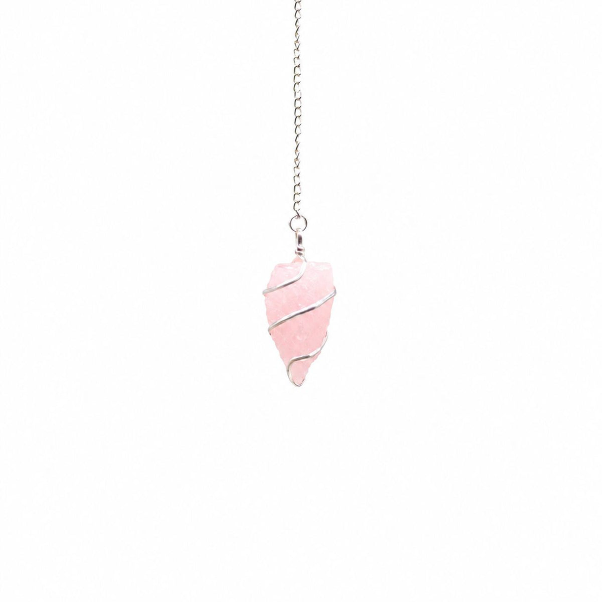 Raw Gemstone Pendulum - Rose Quartz – view 3