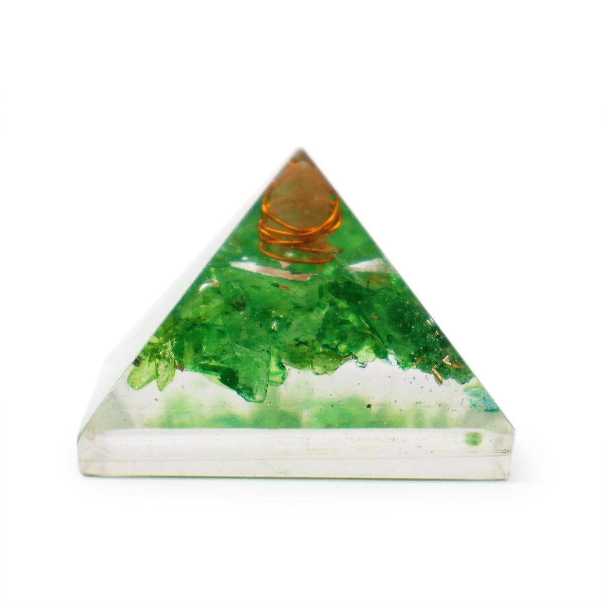 Small Orgonite Pyramid 25mm - Gemstone Chips and Copper