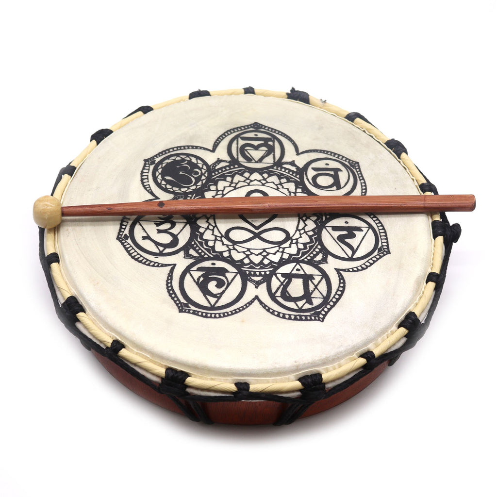 Chakra Shamanic Drum with Stick - 25cm – view 2
