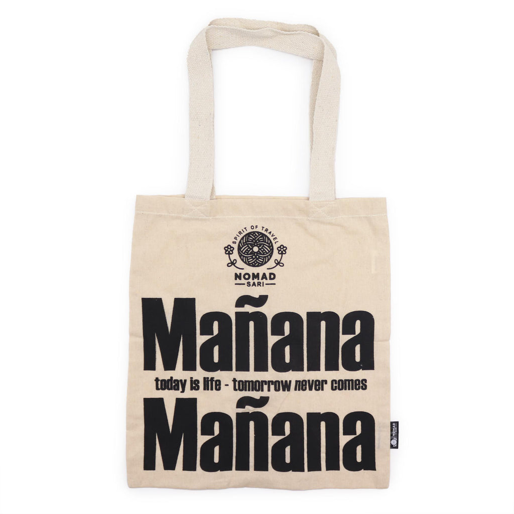 Nomad Sari Tote Bag - Mañana Mañana Print - Natural Cotton – view 4